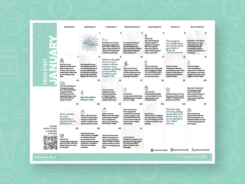 [Free Download] January 2024 WellBeing Calendar